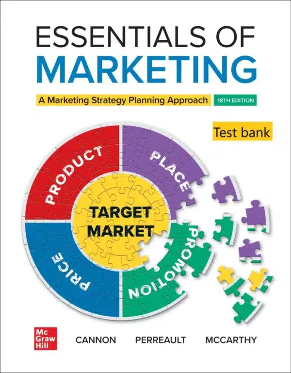 Test bank for Essentials of Marketing 18th Edition By Joseph Cannon scaled